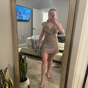 Cotton Candy La Brown and White Dress